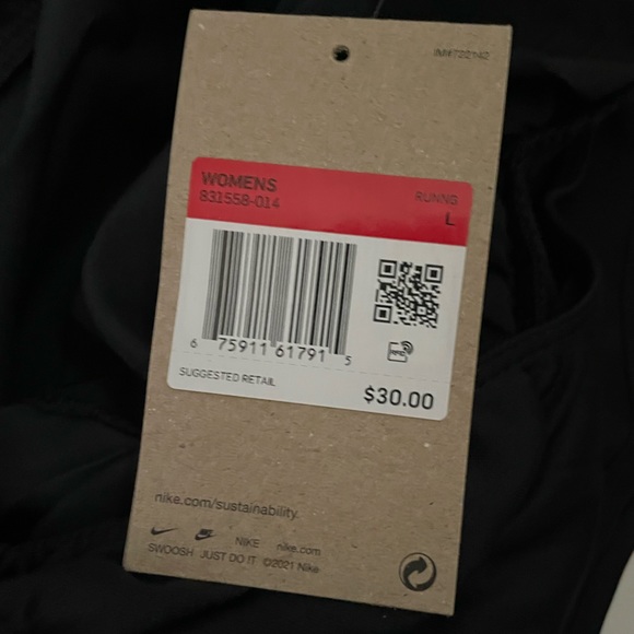 NWT Nike Tempo Women's Brief-Lined Running Shorts Black Size Large Workout Gym - Picture 3 of 6